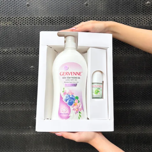 Bộ Gervenne Sữa Tắm Trắng Da Hương Nước Hoa và Lăn Khử Mùi