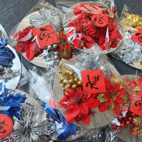 Set Hoa Trang Trí 3 Bông To - Set Hoa Trang Trí Tết