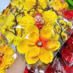 Phân phối set Phụ Kiện Trang Trí Hoa Mộc Lan Đào Cổ Tượng - Mẹt Tre Hoa Treo Tường - Phên Tre Trang Trí Tết