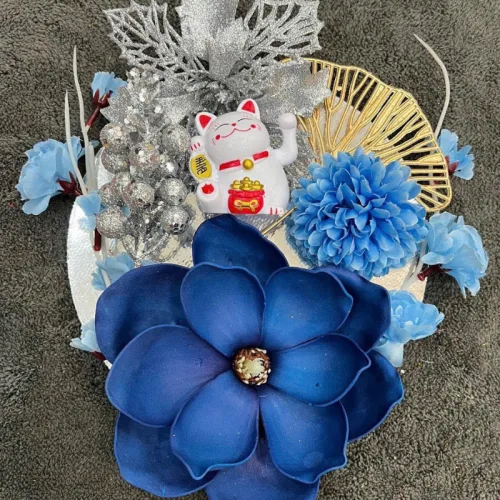 Set Phụ Kiện Trang Trí Hoa Mộc Lan - Mẹt Tre Hoa Treo Tường - Phên Tre Trang Trí Tết