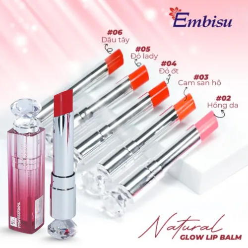 Son cam san hô Embisu được minh họa ra sao trên môi?