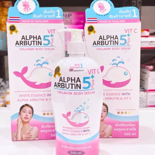Kem Dưỡng Thể Alpha Arbutin 5Plus+ Vit C Collagen Body Serum Princess Bkk Skin ThaiLand 500ml Có Tem