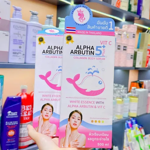 Kem Dưỡng Thể Alpha Arbutin 5Plus+ Vit C Collagen Body Serum Princess Bkk Skin ThaiLand 500ml Có Tem