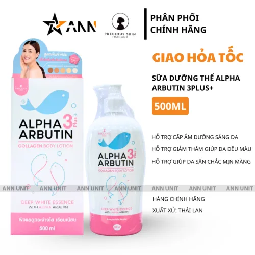 Sữa dưỡng thể Precious Alpha Arbutin 3 Plus + Collagen 500ml