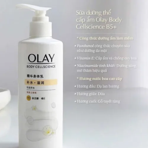 Sữa Dưỡng Thể Olay Body Cellscience B5 + - Sữa Dưỡng Thể Olay Tinh Chất Dưỡng Ẩm 260g - Màu Vàng