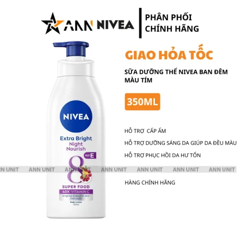 Phân phối sữa Dưỡng Thể Nivea Ban Đêm 350ml - Hỗ Trợ Cấp Ẩm Dưỡng Sáng Da