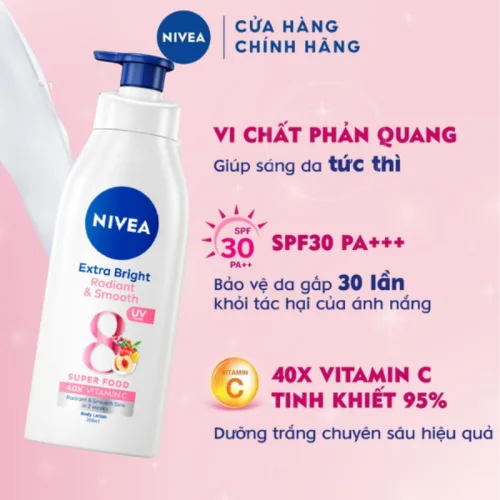 Phân phối sữa Dưỡng Thể Nivea Dưỡng Da Sáng Mịn 350ml Màu Hồng - Ban Ngày