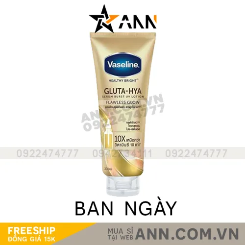 Sữa dưỡng thể Vaseline Healthy Bright Gluta Hya Flawless Glow 330ml