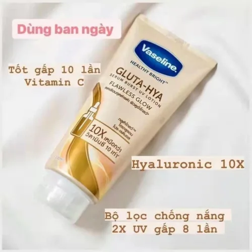Sữa dưỡng thể Vaseline Healthy Bright Gluta Hya Flawless Glow 330ml