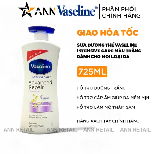 Sữa dưỡng thể Vaseline Intensive Care Advanced Repair, màu trắng, 725 ml