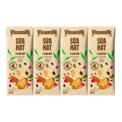 1 Lốc 4 Hộp Sữa Hạt VINAMILK 9 Loại Hạt Ít Đường 180ml/Hộp
