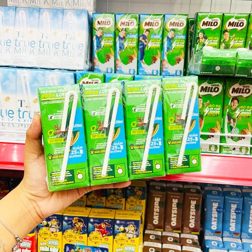 Sữa Lúa Mạch Ít Đường Nestle Milo Lốc 4 Hộp Lớn (180ml/Hộp)
