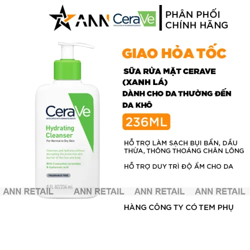 Cerave xanh lá bên bồn rửa: chi tiết nhỏ trên chai