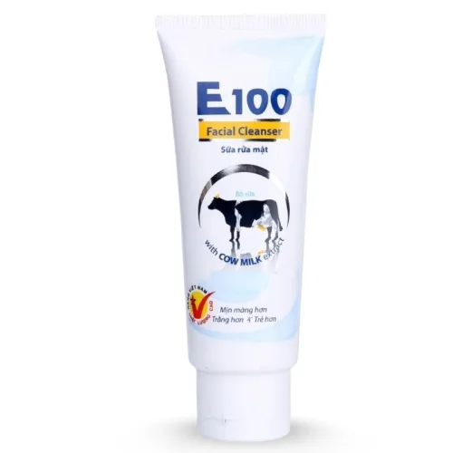 Từ nhãn sản phẩm đến bước làm sạch — Sữa Rửa Mặt Con Bò E100