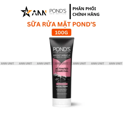 Sữa Rửa Mặt Pond's Skin Institute Activated Charcoal Màu Đen 100g