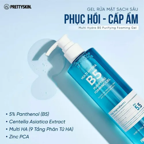 Phân phối sữa Rửa Mặt Prettyskin Multi Hydra B5 Cấp Ẩm Sạch Sâu 300ml