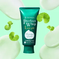 Phân phối sữa Rửa Mặt Senka Perfect Whip Chiết Xuất Rau Má Màu Xanh Lá Dịu Nhẹ Cho Da Nhạy Cảm 100g