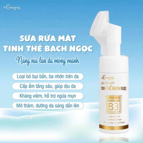 Sữa Rửa Mặt N Collagen Tinh Thể Bạc Bạch Ngọc