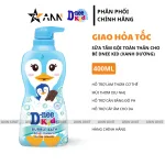Sữa tắm gội D-nee Kids hình chim cánh cụt màu xanh dương 400ml