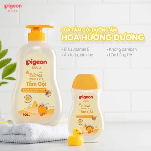 Sỉ sữa Tắm Gội Toàn Thân Cho Bé Hương Hoa Hướng Dương Pigeon 200ml