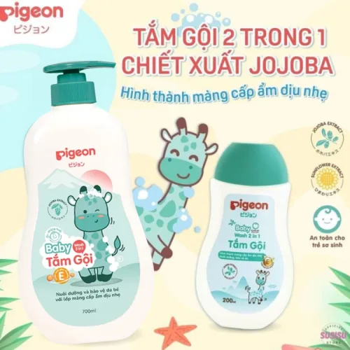 Pigeon sữa tắm gội toàn thân 2in1 cho bé hương jojoba 200ml