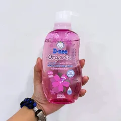 Sữa Tắm Gội Toàn Thân Cho Bé Sơ Sinh Dnee Organic Màu Hồng 380ml