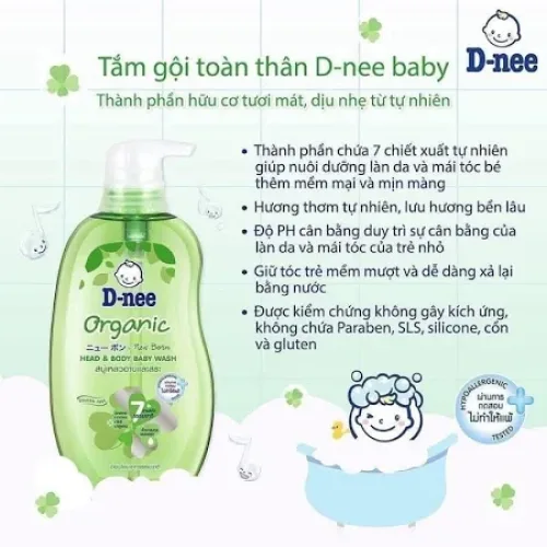 Đánh giá sữa Tắm Gội Toàn Thân Cho Bé Sơ Sinh Dnee Organic Màu Xanh Lá 380ml