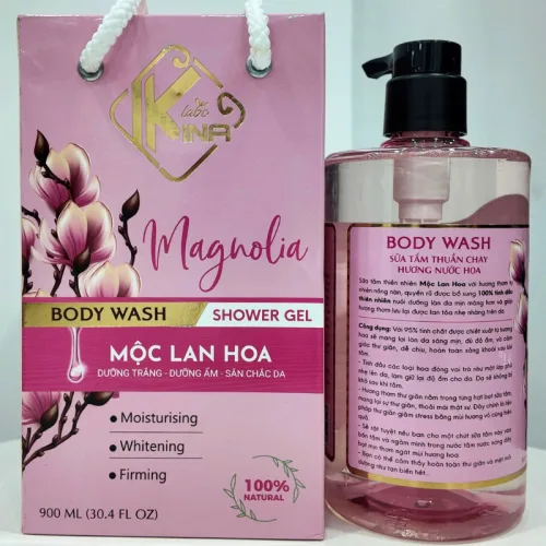 Phân phối sữa Tắm Kina Hương Nước Hoa Mộc Lan 900ml - Hỗ Trợ Cấp Ẩm Dưỡng Sáng Da Mịn Màng - Tặng Kèm 1 Bông Tắm