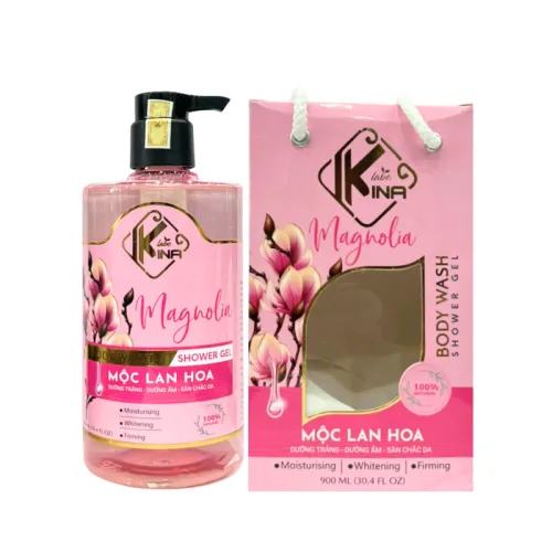 Phân phối sữa Tắm Kina Hương Nước Hoa Mộc Lan 900ml - Hỗ Trợ Cấp Ẩm Dưỡng Sáng Da Mịn Màng - Tặng Kèm 1 Bông Tắm