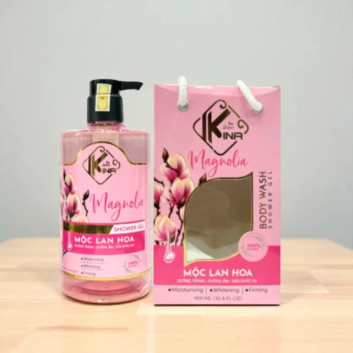Phân phối sữa Tắm Kina Hương Nước Hoa Mộc Lan 900ml - Hỗ Trợ Cấp Ẩm Dưỡng Sáng Da Mịn Màng - Tặng Kèm 1 Bông Tắm