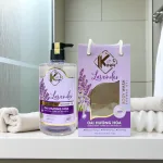 Sữa tắm Kina Labo Lavender hương oải hương 900 ml kèm một bông tắm