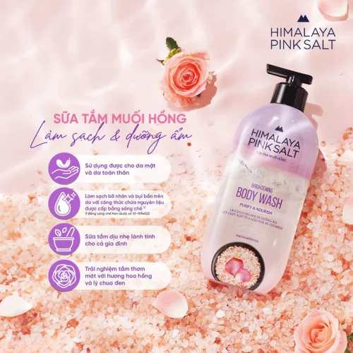 Sữa Tắm Muối Hồng Himalaya Pink Salt Purify & Nourish Làm Sạch Dưỡng Ẩm 500g