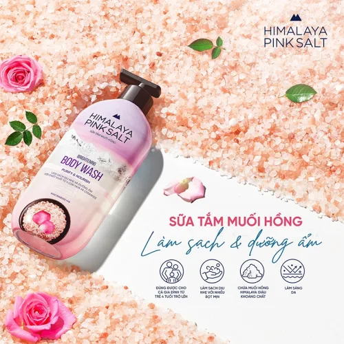 Sữa Tắm Muối Hồng Himalaya Pink Salt Purify & Nourish Làm Sạch Dưỡng Ẩm 500g