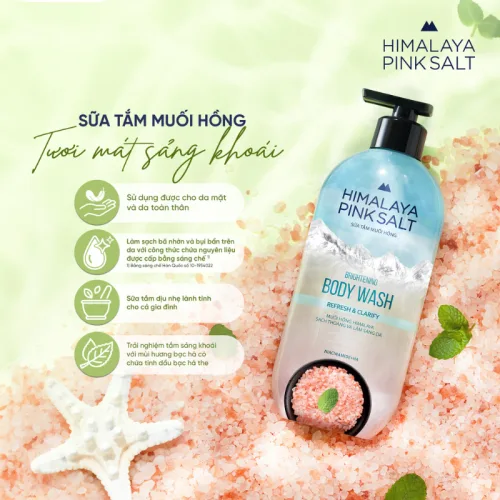 Sữa Tắm Muối Hồng Himalaya Pink Salt Refresh & Clarify Làm Sạch Dưỡng Ẩm 500g