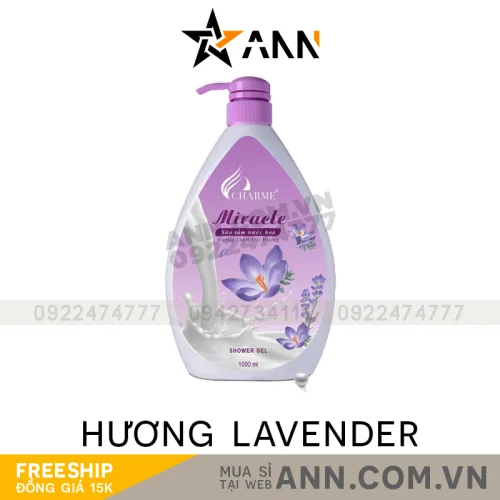 Sữa tắm nước hoa Charme Miracle hương Lavender, chai 1000ml