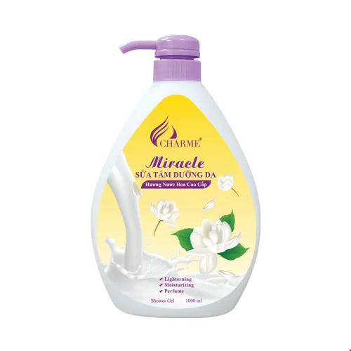 Sữa Tắm Nước Hoa Charme Miracle 1000ml Hương Hoa Nhài phù hợp để tham khảo khi chọn Xà phòng, sữa tắm, nước rửa tay