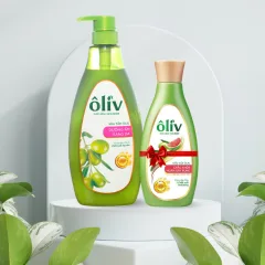 Sữa Tắm Ôliu Ôliv 3x Dưỡng Ẩm 650ml Hồng - Tặng Dầu Gội Ôliu Giúp Giảm Gãy Rụng Tóc
