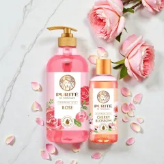 Sữa Tắm Purite Hương Hoa Hồng 850ml Dưỡng Sáng Da - Tặng 1 Chai Sữa Tắm Hương Hoa Anh Đào