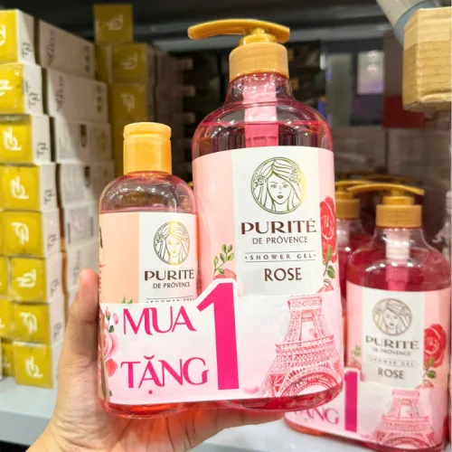 Sữa tắm Purite Rose 850ml tặng sữa tắm Cherry Blossom 60ml