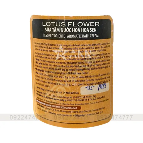Sữa tắm Tesori D'Oriente Fior di Loto & Shea Butter, 500ml