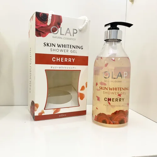 Skin whitening shower gel cherry qua vòi nhấn và gel ánh hồng