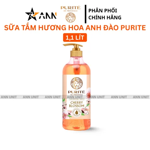 Sữa Tắm Purite Hương Hoa Anh Đào Cherry Blossom 1,1 lít - Sữa Tắm Dưỡng Sáng Da