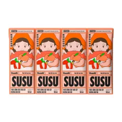 Sữa Trái Cây VINAMILK SUSU Hương Đào Vải 180ml/Hộp - Lốc 4 Hộp