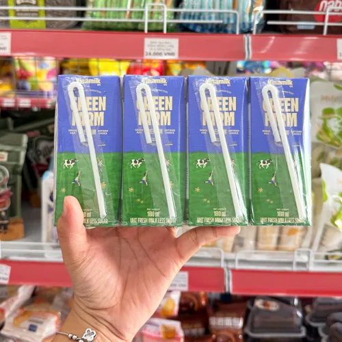 Sữa Tươi Tiệt Trùng Green Farm Rất Ít Đường Vinamilk 180ml/Hộp - Lốc 4 Hộp