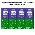 Sữa Tươi Tiệt Trùng Green Farm Rất Ít Đường Vinamilk 180ml/Hộp - Lốc 4 Hộp