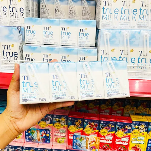 Sữa Tươi Tiệt Trùng Ít Đường TH True Milk Lốc 4 Hộp Nhỏ (110ml/Hộp)