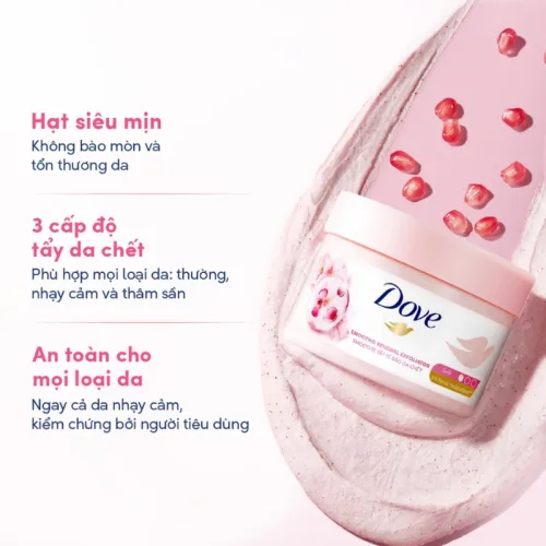 Tẩy tế bào chết body Dove Smoothie Renewal hương lựu đỏ 298g