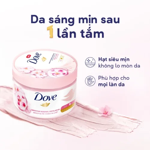 Tẩy tế bào chết body Dove Smoothie Renewal hương lựu đỏ 298g