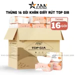 Khăn giấy ăn Top Gia Sắc Hạ, thùng 16 gói, 240 tờ 4 lớp