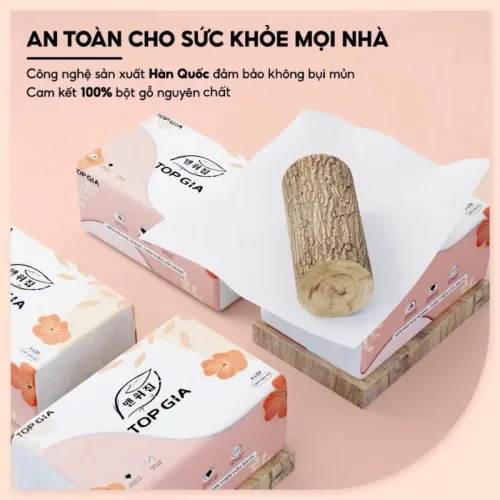 Khăn giấy ăn Top Gia Sắc Hạ, thùng 16 gói, 240 tờ 4 lớp
